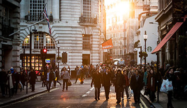 Street crowded with people
